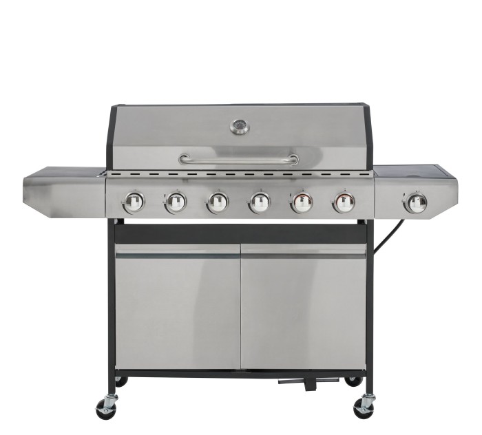 BBQ Hero Gasgrill 6-Brenner Ak Gussrost, 95x41 cm, mit Unterschrank, 915089